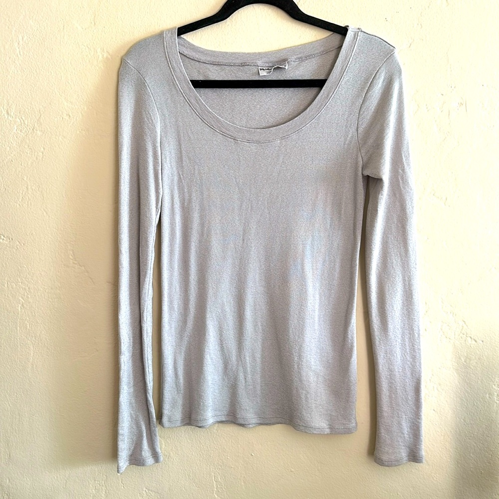 Michael Stars metallic gray long sleeve top. Perfect slightly worn condition.